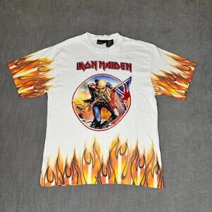 Y2K Iron Maiden AOP Flames T-shirt